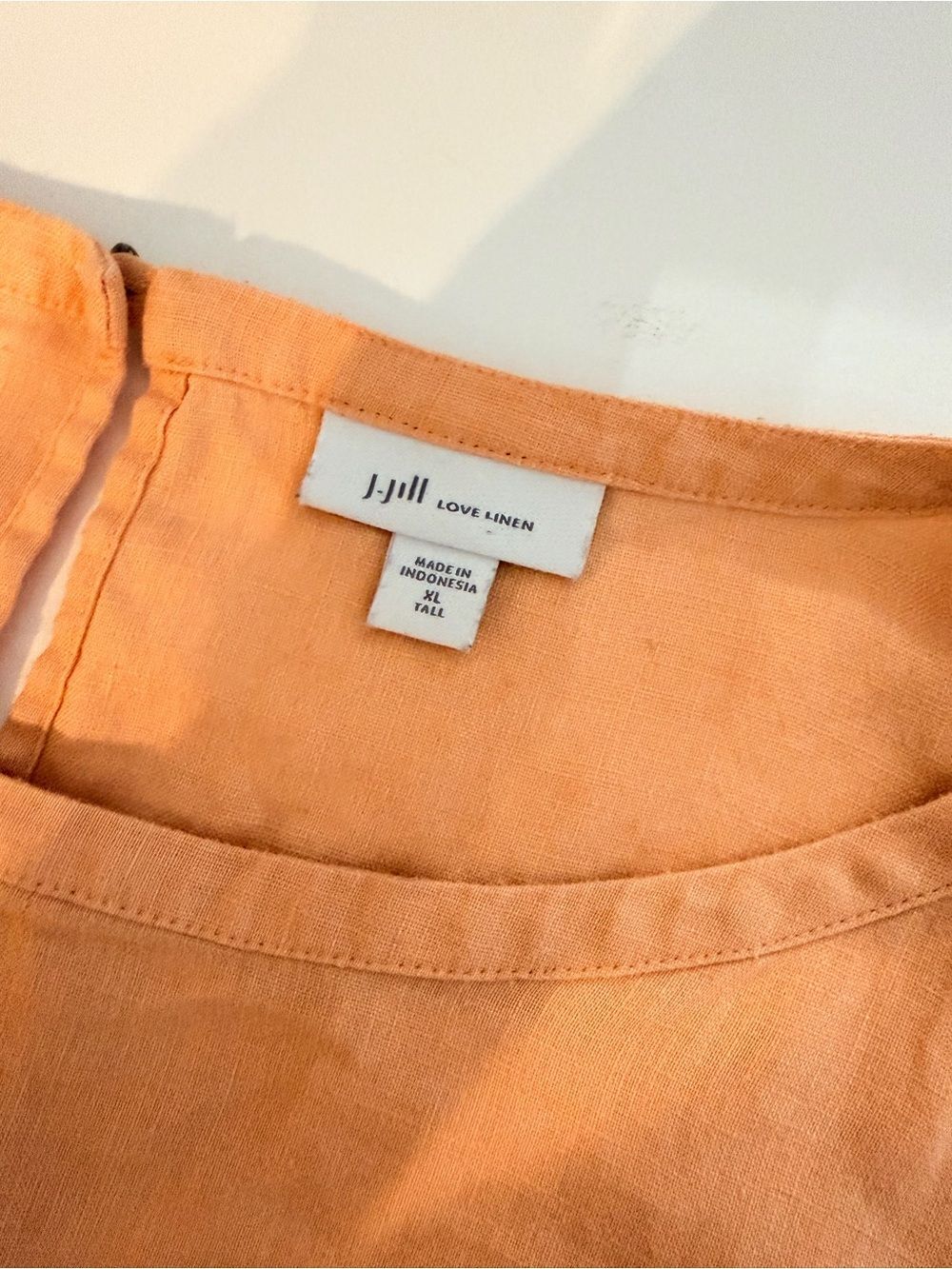 J. Jill Linen Sleeveless Dress Size XL Tall Orange Midi Summer Lagenlook - Picture 7 of 10
